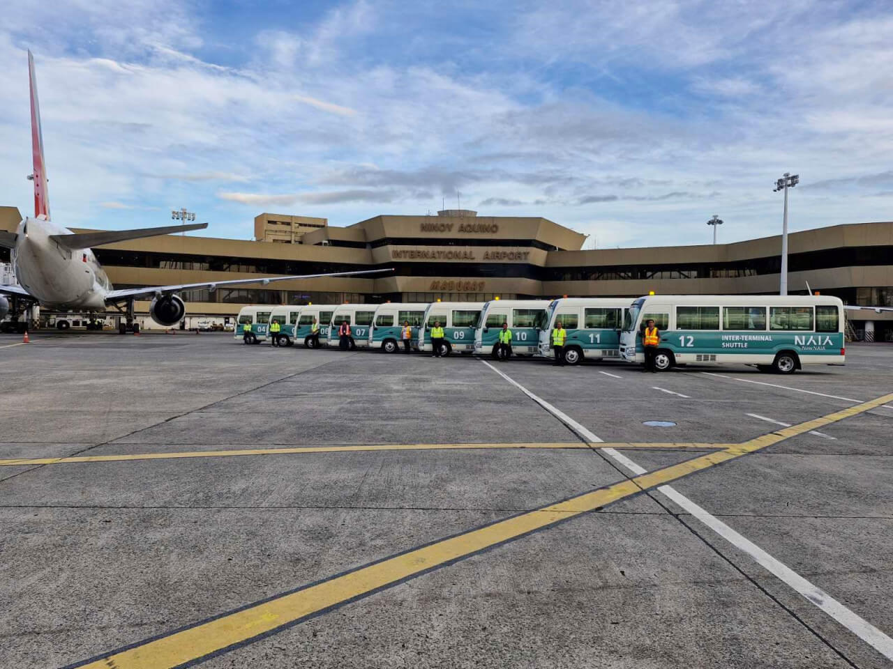 A larger fleet of NNIC buses is now ready to serve the rising number of passengers at NAIA who need to transfer between the airport's three terminals for their connecting flights./Contributed ​Photo