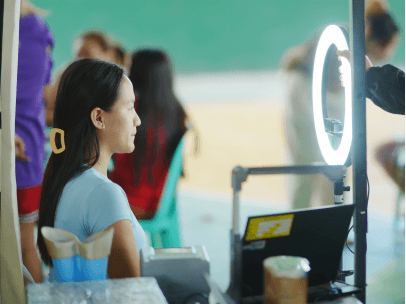 Danielle has her photo taken as part of her National ID registration, a step that can help her access digital financial services and new opportunities in the digital economy.| Contributed photo