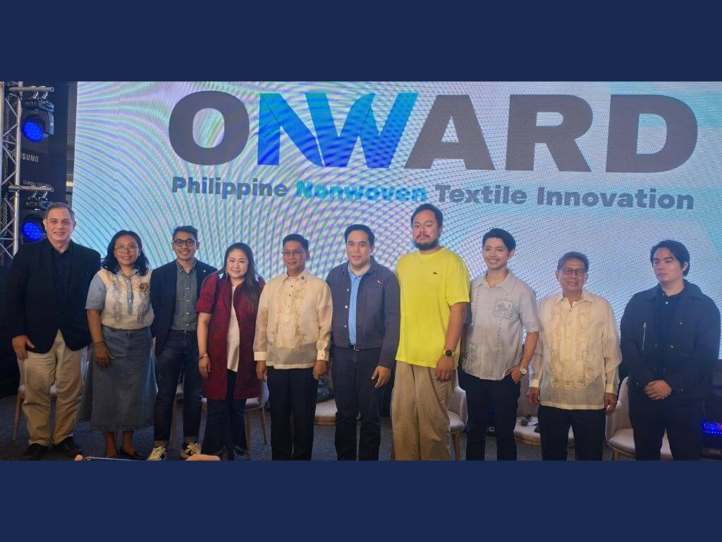 From left: Michael Claparols, CEO of Creative Definitions; Willie Garcia, founder of Junknot, Jed Yabut, founder of Jed Yabut Furniture and Design; Gina Nebrida Ty, CEO of FamPH; Dr. Teodoro Gatchalian, undersecretary of DOST; Julius Lea&ntilde;o Jr., director of the Department of Science and Technology&ndash;Philippine Textile Research Institute; Leonard John Sarao, operations supervisor at Sarao Motors Inc; Zion Enrico Licup, architectural designer for La Likha; Singco Saihetiong of Fivecent Global Corp. and Gabriel Pimentel from Base Bahay Foundation Inc. | Photo by Vanessa Hidalgo