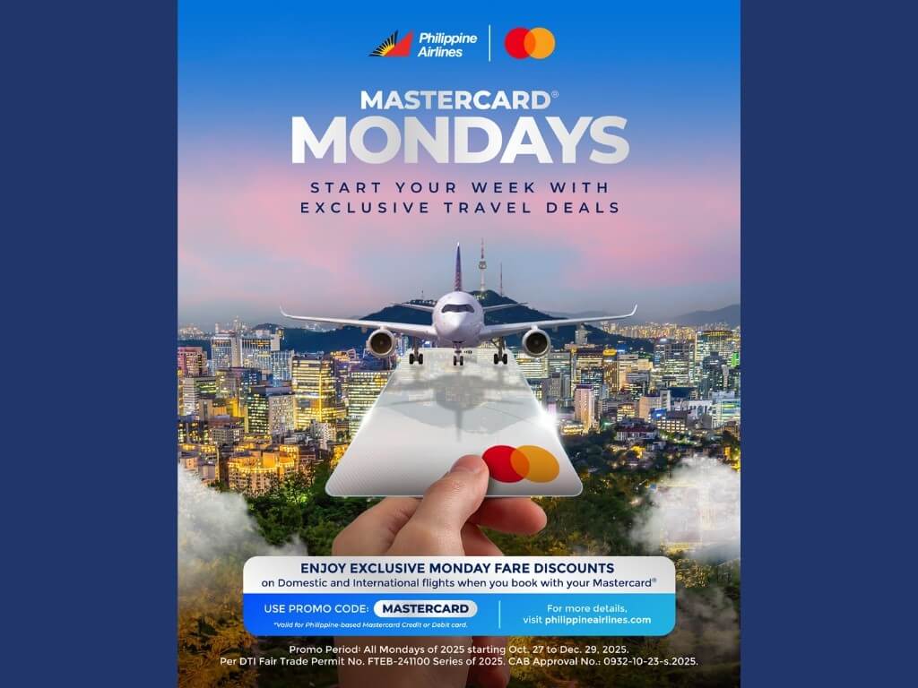 Simply book on PAL’s site or app, enter MASTERCARD, and pay using your Mastercard.