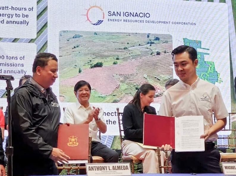 President Marcos witnesses the signing of the connection deal that will bring more electricity into the Luzon grid.