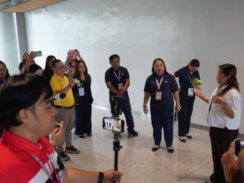 Cebu-based journalists are briefed by Mactan-Cebu International Airport personnel on ASEAN Summit preparations following a tour of the facilities. | Contributed photo