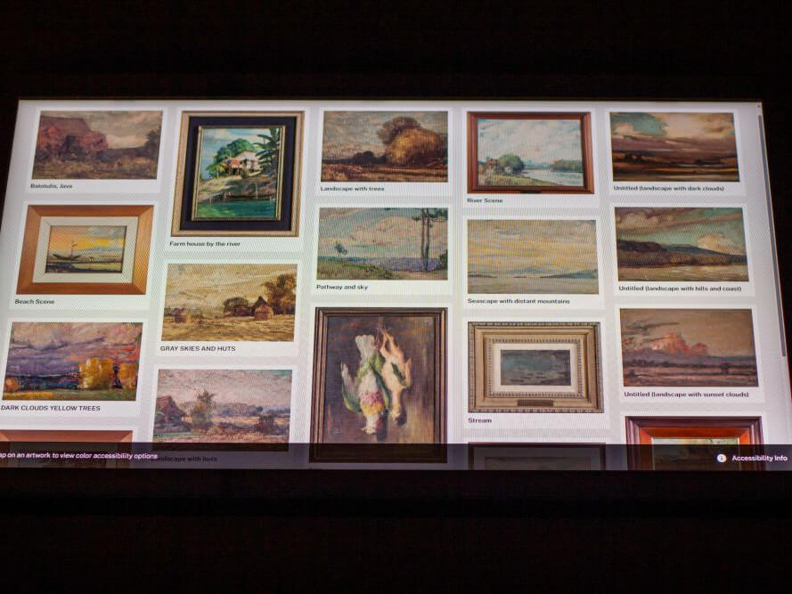 Digital displays feature color filters that simulate how people with different types of color vision deficiency see the artworks./ Photo from Ayala Corp.