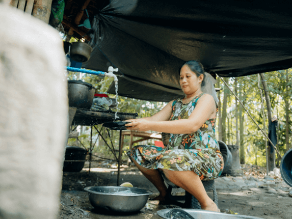 UNINTERRUPTED WATER ACCESS. Residents in Barangay Guinsang-an, Sto. Nino no longer worry about water interruptions now that their barangay water system is energized by One Meralco Foundation using a solar PV system./ ​Photo from Meralco