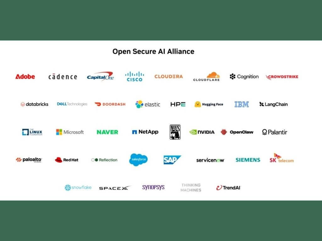 Founding members of the Open AI Alliance&mdash;including NVIDIA, Adobe, Capital One, Cisco, CrowdStrike, Dell Technologies, IBM, the Linux Foundation, Microsoft, OpenClaw, Salesforce, SAP, SpaceXAI&mdash;are building and sharing techniques and tools to safeguard software and agents. | Contributed photo