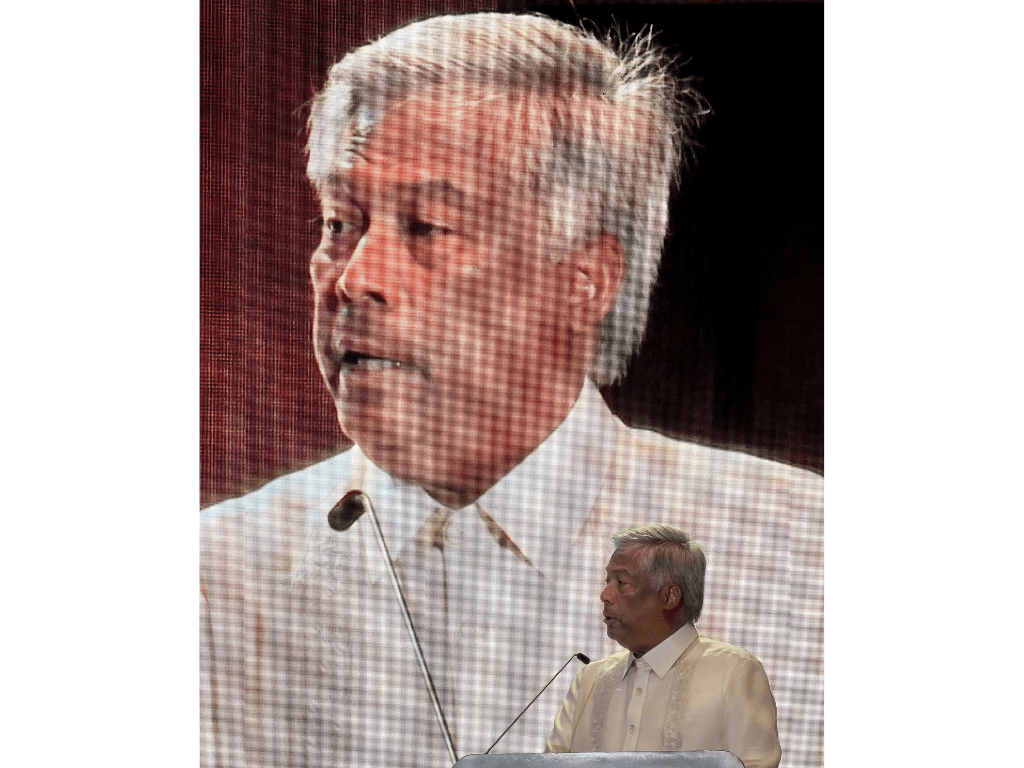 Pagcor chair Al Tengco speaks before delegates during Tuesday's IAG Academy Summit at the Newport World Reports in Pasay City. | Photo by Daxim L. Lucas