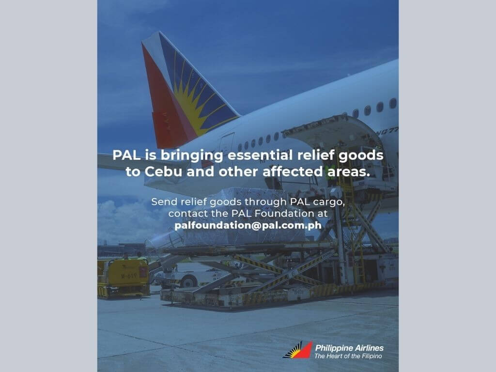 To send relief cargo, contact the PAL Foundation at palfoundation@pal.com.ph