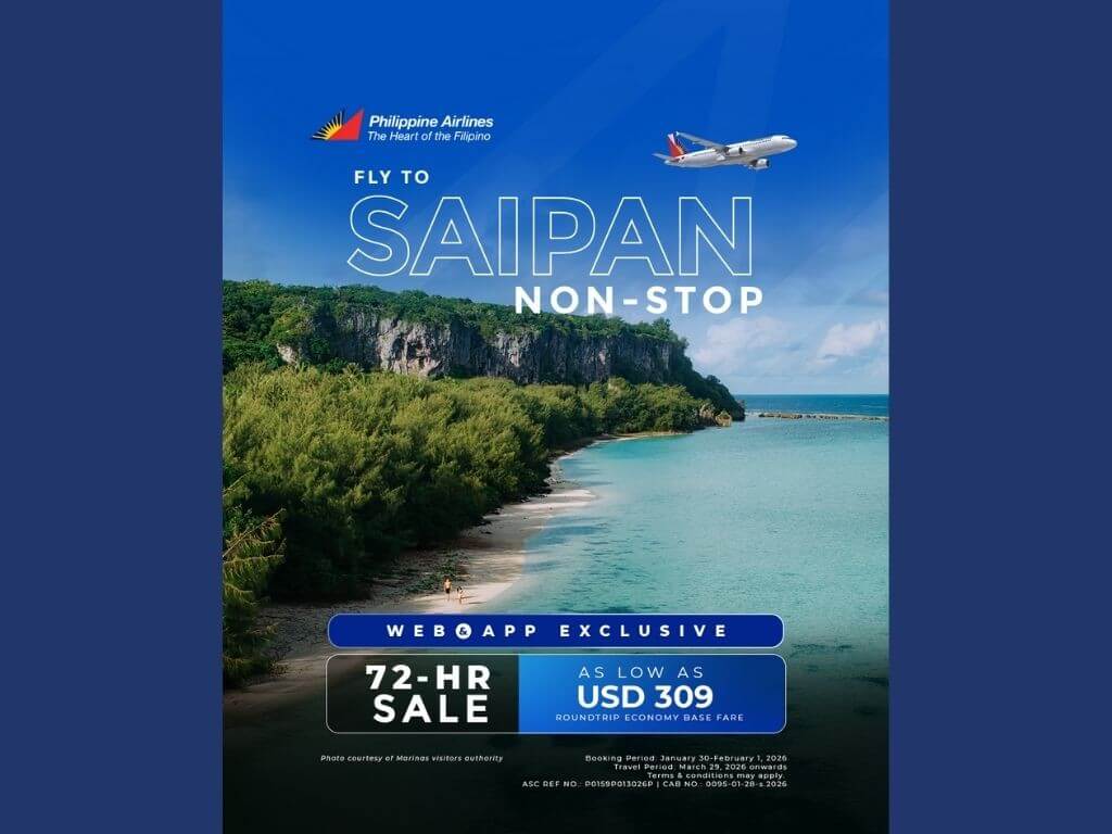 Flag carrier Philippine Airlines announces a limited-time flash sale for its flights to Saipan and Palau (Koror)&mdash;making the region&rsquo;s best diving destinations newly accessible to travelers at unbeatable prices. | Contributed photo