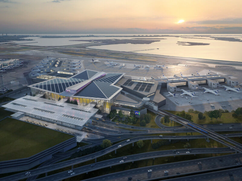Artist’s rendering of the exterior view of JFK Airport’s New Terminal One./Image from The Port Authority of New York and New Jersey
