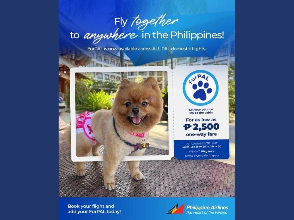 Flag carrier Philippine Airlines (PAL) has announced the nationwide launch of its FurPAL program&mdash;now available on every domestic flight. | Contributed photo