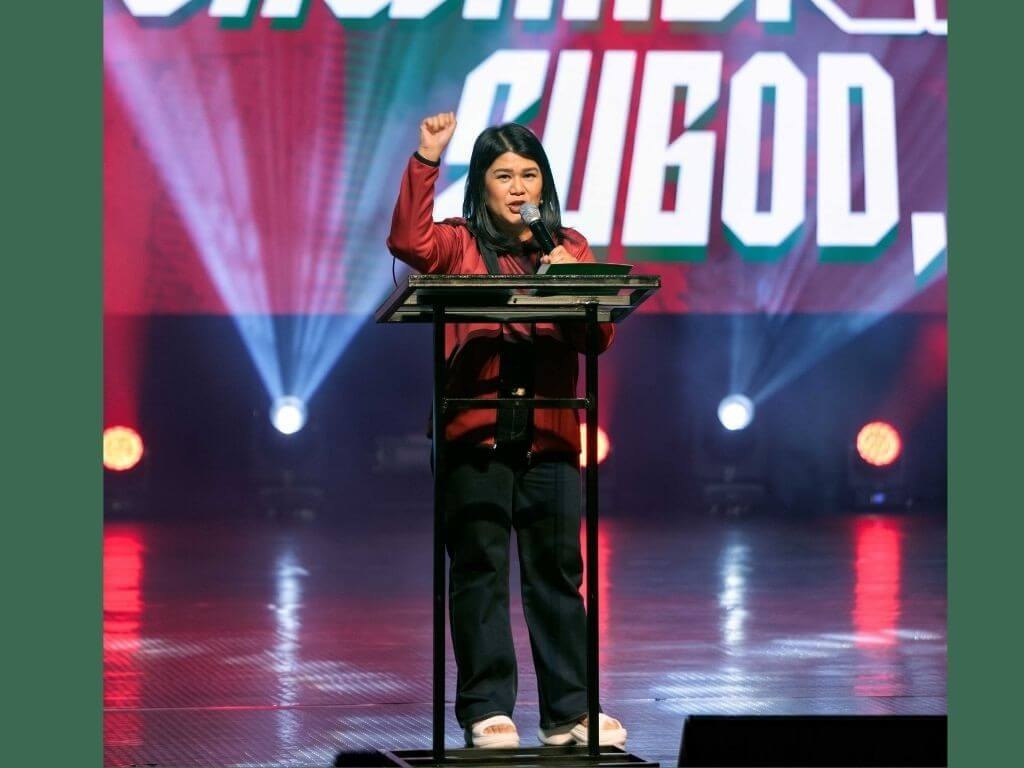 Lillian Castro-Selda, chief financial officer of the Palawan Group of Companies, delivered inspirational remarks to the student-athletes. | Contributed photo