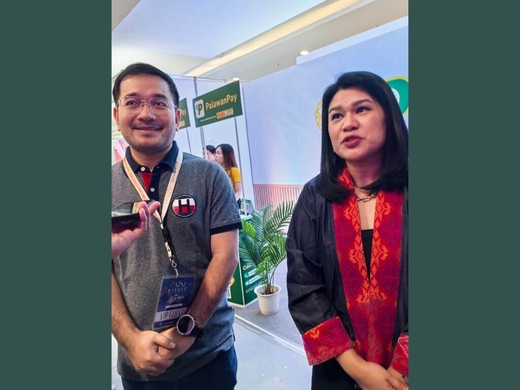 Bernard Kaibigan, chief marketing officer of Palawan Group of Companies, and Lilian Castro-Selda, vice chair and CFO of Palawan Group of Companies. | Photo by Vanessa Hidalgo