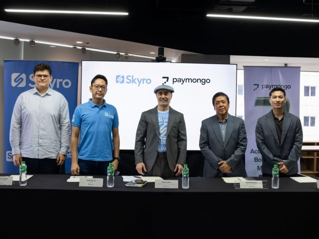 From left: Daniil Murzabaev (Skyro Payments product manager), Anthony Co (Skyro president), Nasim Aliev (Skyro co-founder and co-CEO), Jojo Malolos (PayMongo chief executive officer), Wen Medina (PayMongo chief commercial officer). | Contributed photo