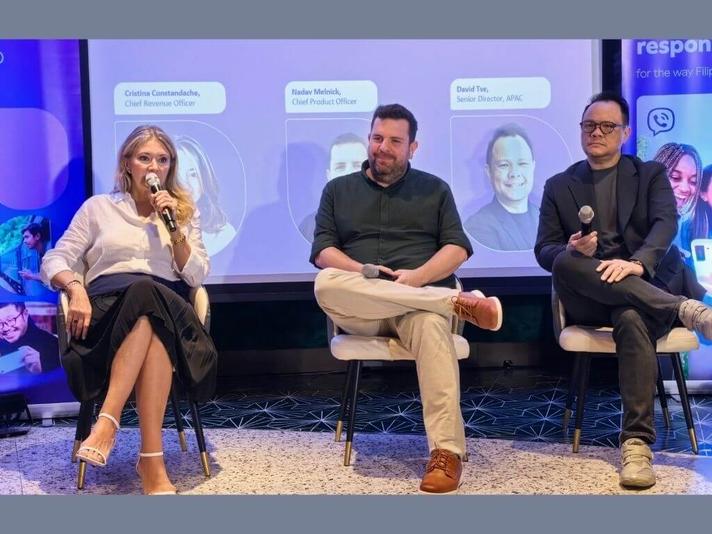 From left: Cristina Constandache, Viber chief revenue officer; Nadav Melnick, chief product officer and David Tse, senior director for Asia-Pacific | Photo by Vanessa Hidalgo
