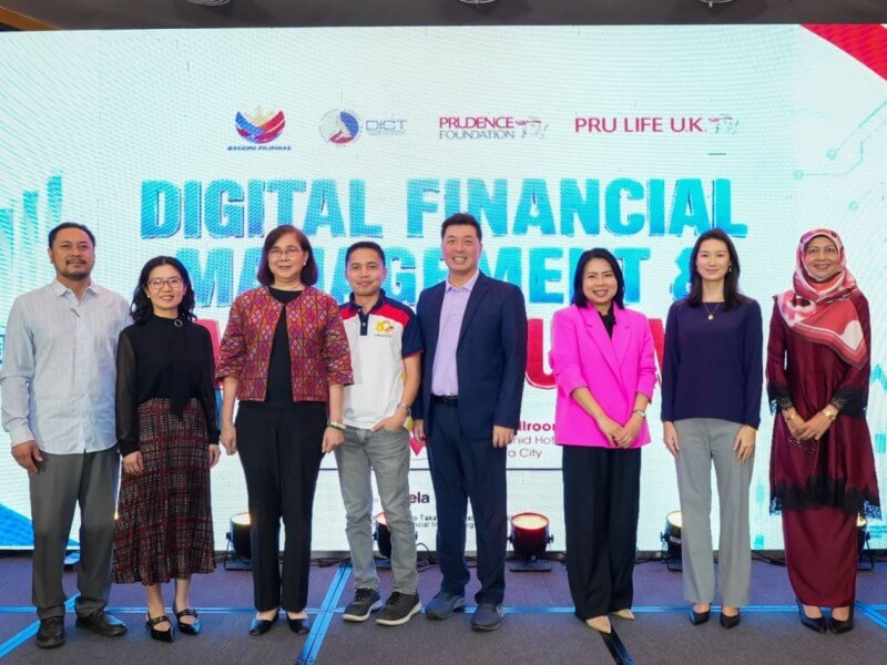 From left: Zamboanga City Mayor Executive Assistant Rosendo Castillo III; Prudence Foundation executive director Nicole Ngeow; &nbsp;DICT regional office &nbsp;IX and BASULTA regional director Cheryl Ortega; Overseas Workers Welfare administration officer in charge Rosalito Sultan; Atty. Calvin Kohchet-Chua, Pru Life UK SVP & chief legal, government relations, and sustainability officer; Maricel Estavillo, Pru Life UK VP sustainability and Takaful head; Pia Warburton, Prudence Foundation senior manager; and YusainiYusof, PruBSN Shariah director.| Contributed photo