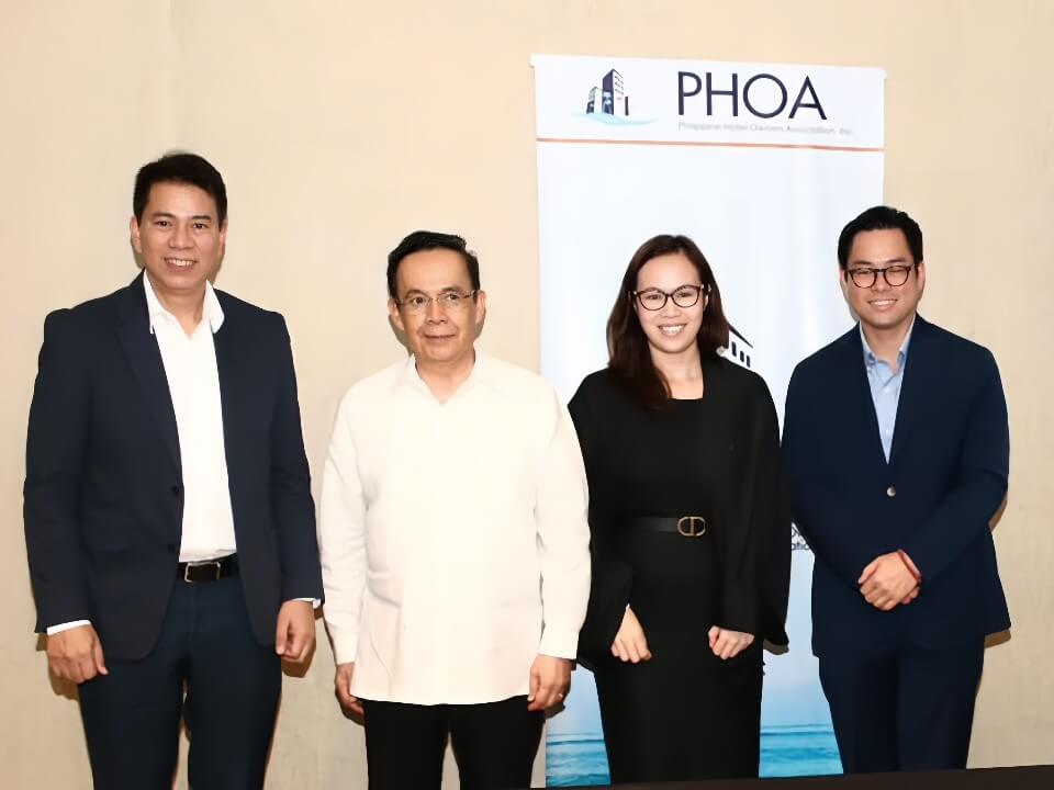 From left to right: PHOA executive director Bong Bengzon, PHOA president Arthur Lopez, I’M Hotel country general manager Melissa Lim, Philippine Hotel Connect 2025 chair Francis Gotianun/ Contributed photo