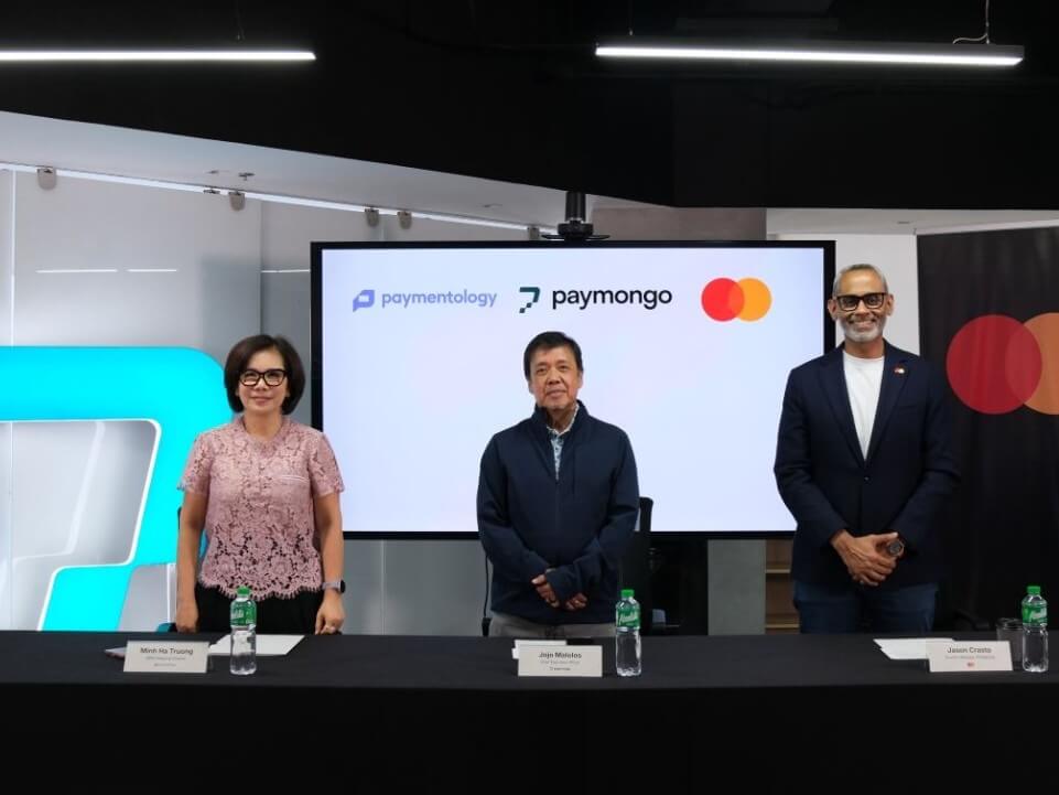 From left: &nbsp;Paymentology APAC regional director Minh Ha Truong, PayMongo CEO Jojo Malolos, and Mastercard country manager-Philippines Jason Crasto. | Contributed photo