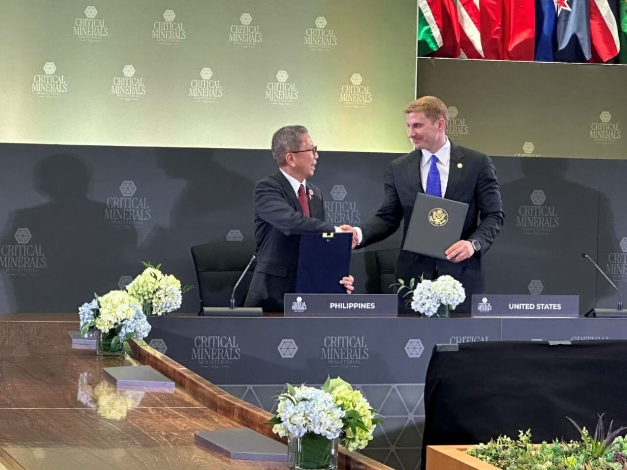 Environment Secretary Raphael P.M. Lotilla signed a Memorandum of Understanding (MOU) with the United States, represented by Under Secretary of State for Economic Affairs Jacob Helberg, to boost cooperation on critical minerals. | Contributed photo