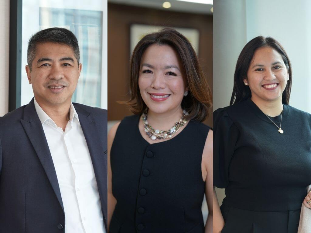 &nbsp;(From left) Rey A. Cervera, vice president for steel; Danielle R. del Rosario, vice president for insulated panels and solar energy; and Maria Monica H. Cueto-Mamites, vice president for corporate services and planning and chief risk officer. | Contributed photos