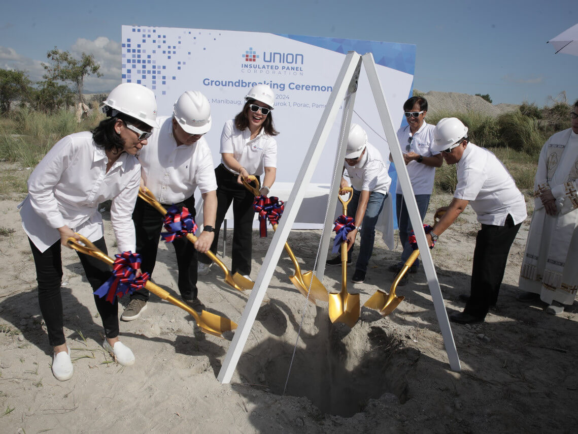Phinma officials break ground for the new plant which will produce an estimated one million square meters of insulated panels annually.