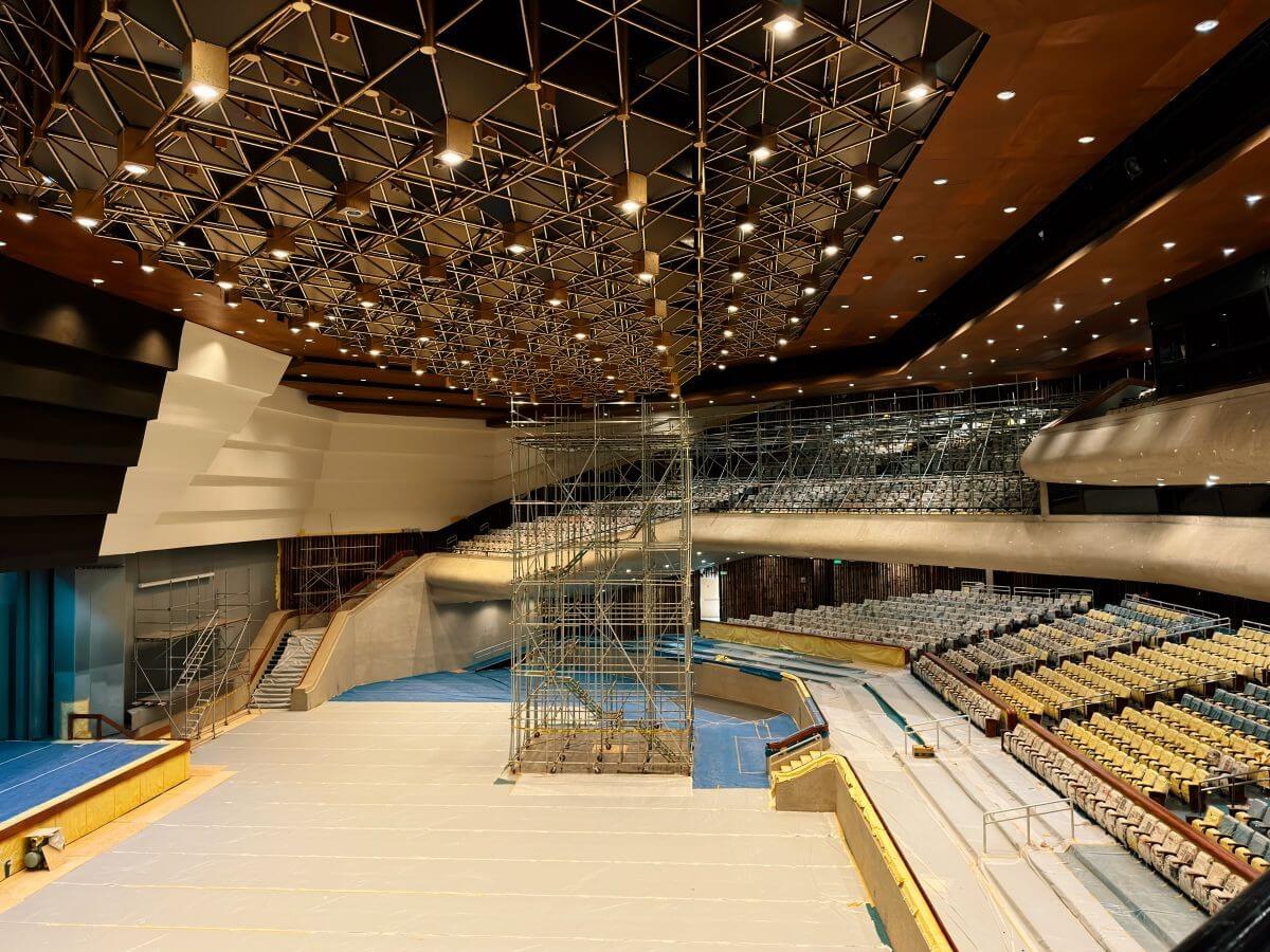 Renovation works at the Plenary Hall blend original design features with technological upgrades./ Contributed photo