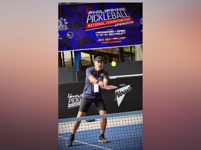 Mike Johnson hits some shots at the first Philippine Pickleball Championship held in May &ndash; June 2025. | Contributed photo
