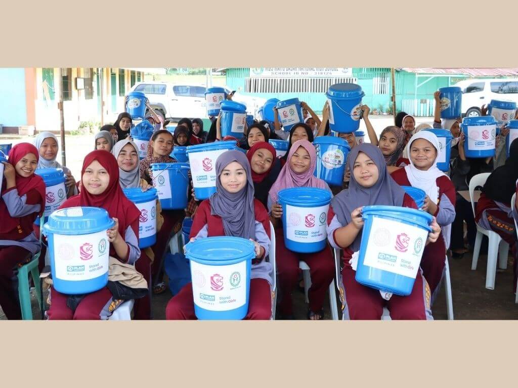 Plan International Pilipinas and partners distribute MHM kits to girls in Saguiaran, Lanao del Sur, supporting their menstrual health and keeping them in school. | Contributed photo