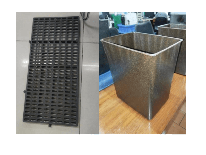 Floor mats and waste bins like these are made from abaca, a natural fiber extracted from a type of banana plant native to the Philippines./Image from D&L 