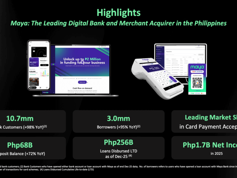 Maya posted its first full year of profitability with P1.7 billion in net income./Screenshot of PLDT presentation