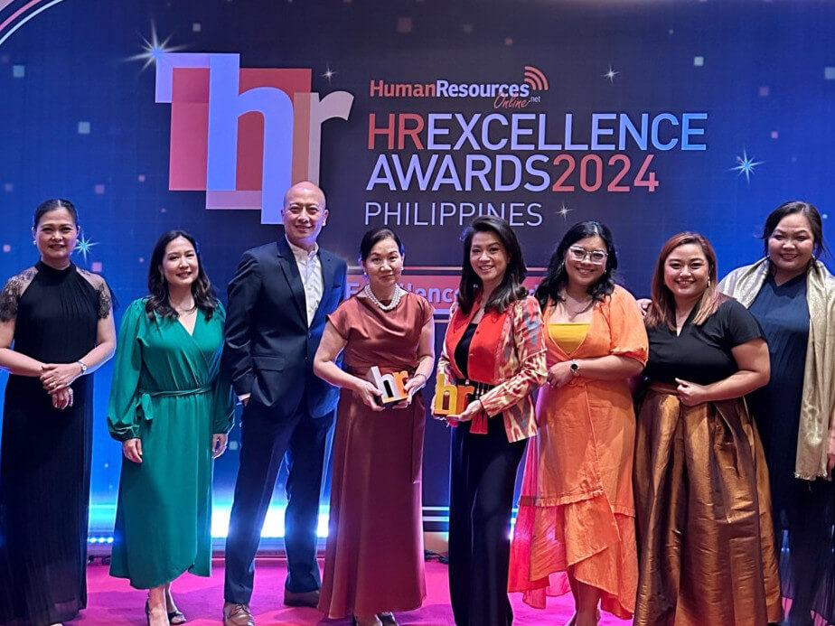 Representing the PLDT group at the HR Excellence Awards are executives from its brand, corporate communications and HR teams led by Gina P. Ordonez, chief people officer at PLDT and Smart; Cathy Y. Yang, FVP and head of group corporate communications; JM G. Co, FVP for people group operations; and Maye M. Rubio, VP and program management head for organization planning and optimization./ Contributed photo