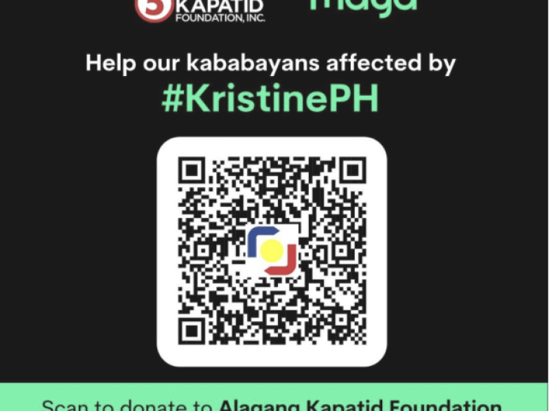 Donations to victims of Typhoon Kristine can be made via the QR code in the image./Photo from PLDT/Smart 