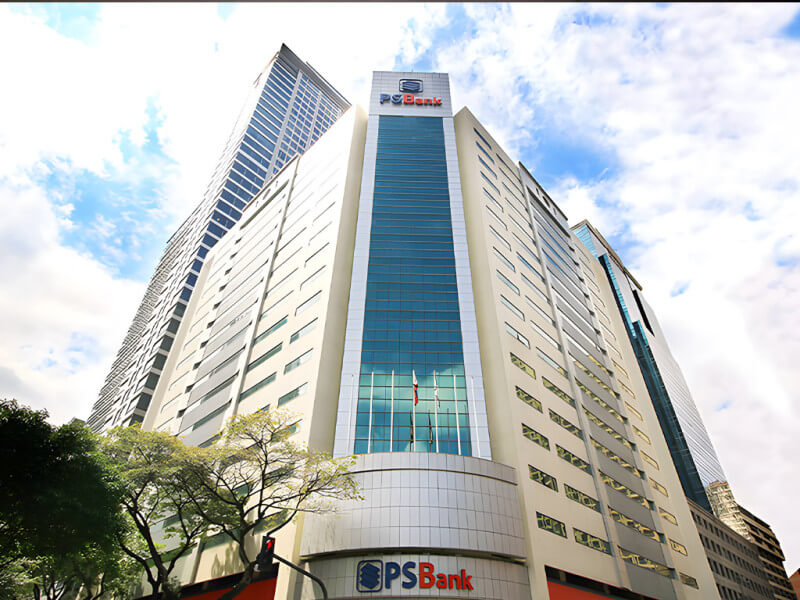 The facade of the PSBank head office in Makati City./Contributed photo