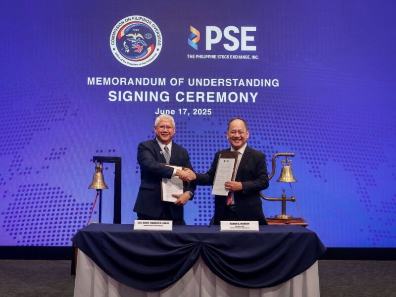 CFO Chair Secretary Dante Francis M. Ang II and PSE President and CEO Ramon S. Monzon/ ​Photo from PSE
