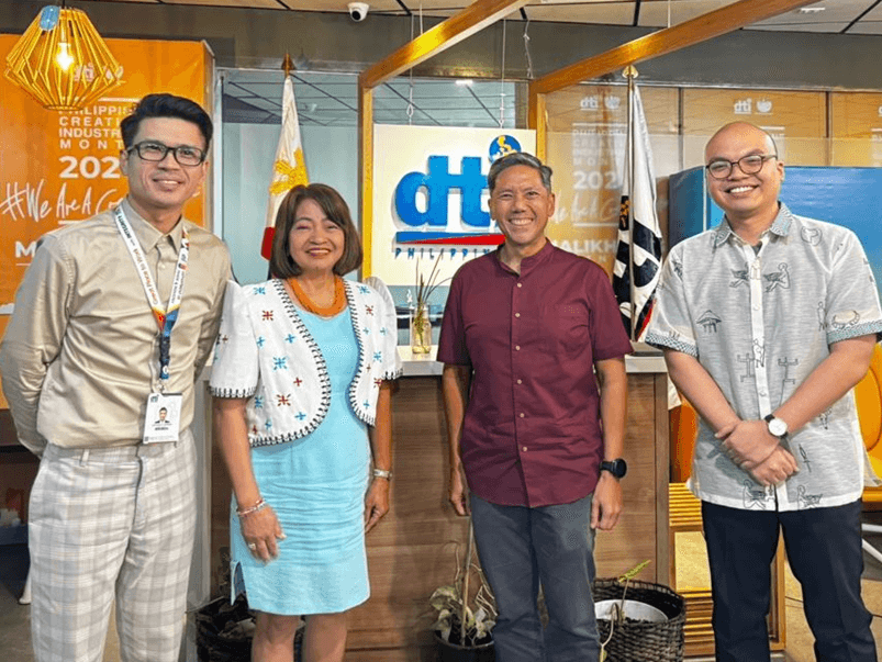(From left) DTI Bureau of Competitive Development Assistant Director Jo-Dann N. Darong, Director Lilian G. Salonga, Creative Economy Council of the Philippines founder and president Paolo Mercado, and DTI Creative Industries Development Office program manager Atty. Gio Franco Gomez./ Contributed photo