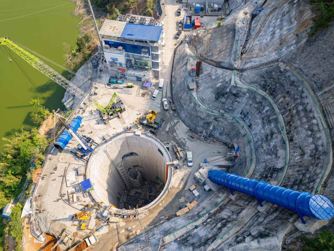 Aerial view of the Upper Wawa pumping station shaft, which is 65 meters deep, equivalent to a 20-storey office building. The pumping station is a component of the Wawa Bulk Water Supply Project, that will convey water from the Upper Wawa Dam reservoir to the Manila Water treatment plant, helping ensure water security./Contributed photo