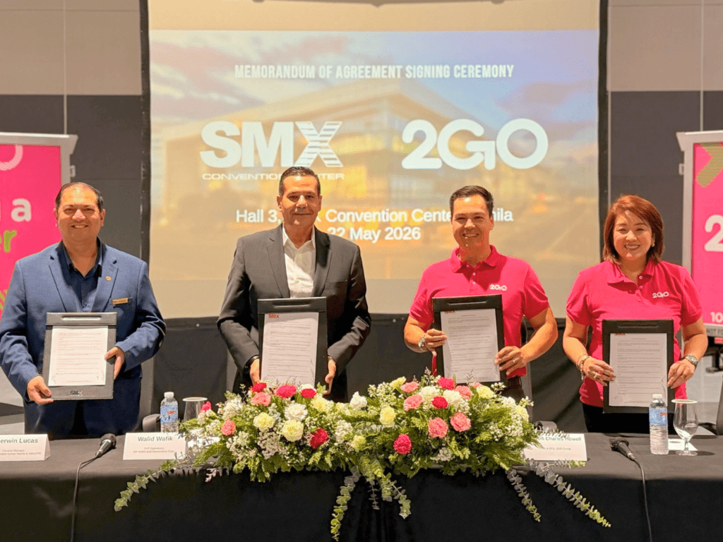 (L-R) Sherwin Lucas, general manager of SMX Convention Center Manila and SMXCITE; Walid Wafik, senior vice president for operations of SM Hotels and Conventions Corp.; Will Howell, chief operating officer and chief financial officer of the 2GO Group; and Faye Alonzo, business unit head of 2GO Forwarding./Contributed Photo