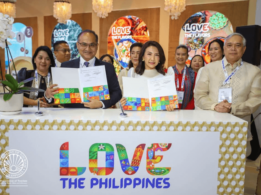 (From left) Joy de Mesa, RHR director of sales and marketing; Barun Jolly, RHR senior vice president and business general manager; Tourism Secretary Christina G. Frasco, and Philippine Ambassador to the United Arab Emirates Alfonso Ferdinand A. Ver, chief of mission, at the Arabian Travel Market 2025 held in Dubai./ Photo from RHR