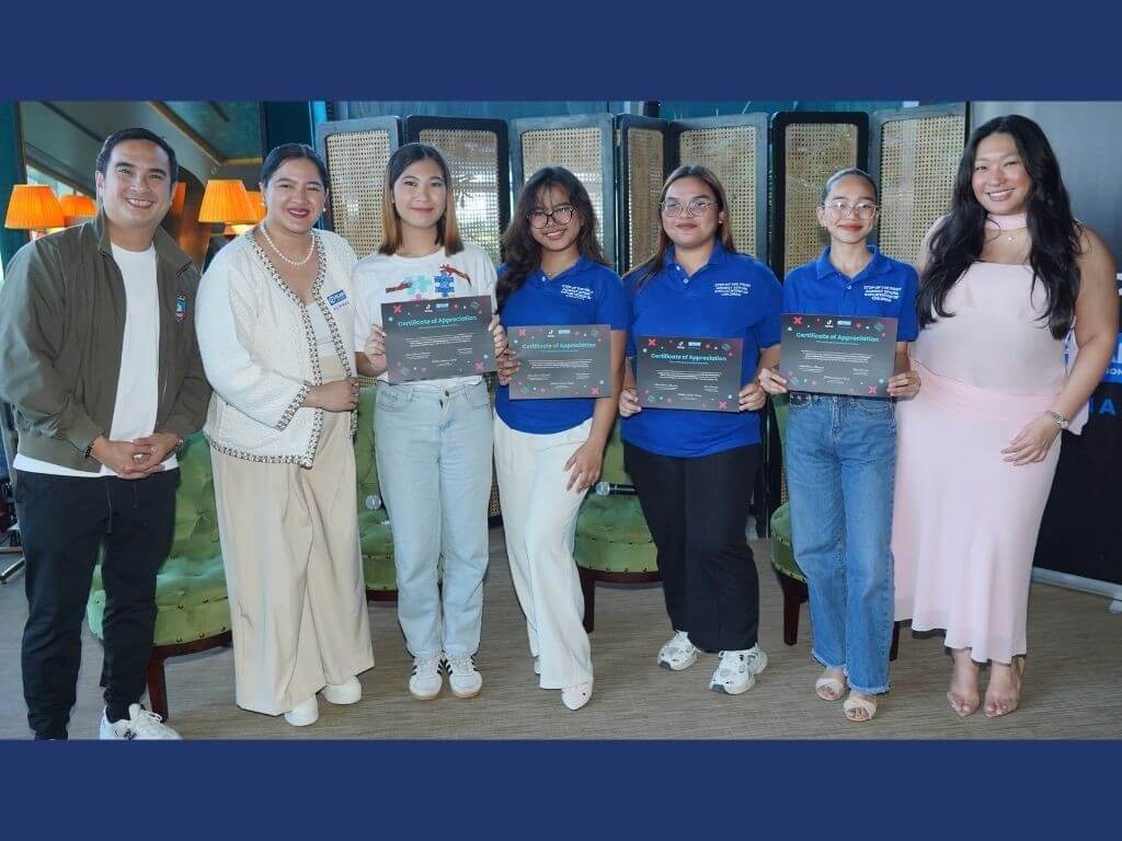 From left: &nbsp;Yves Gonzalez, head of public policy for the Philippines at TikTok; Pebbles Sanchez-Ogang, executive director of Plan International Pilipinas; youth advocates Rinoa, Shantel, Marianne, and Kathleen; Bea Bautista, head of communications for the Philippines at TikTok. | Contributed photo