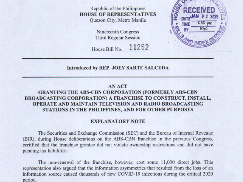 The explanatory note of the Salceda-sponsored bill filed on Tuesday, Jan. 7, 2025. CLICK FOR FULL IMAGE./Contributed Photo