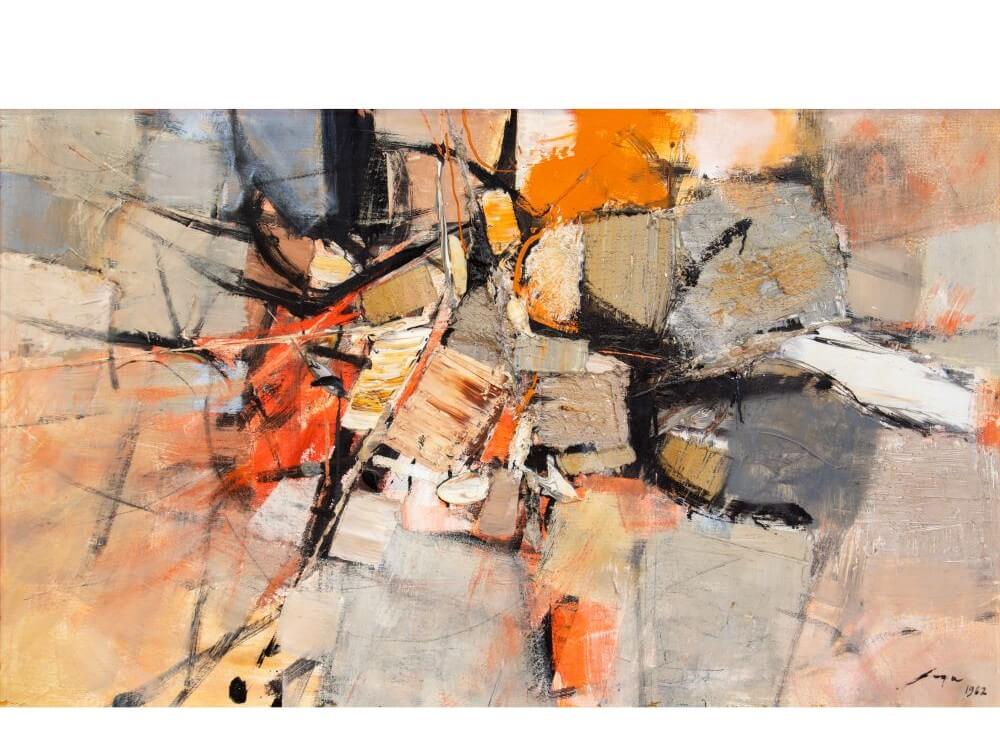 "Flight," Jose Joya, 1962, oil on panel, 29 x 47 ¼ inches, estimated at P7,000,000-P9,000,000./Photo from Salcedo Auctions