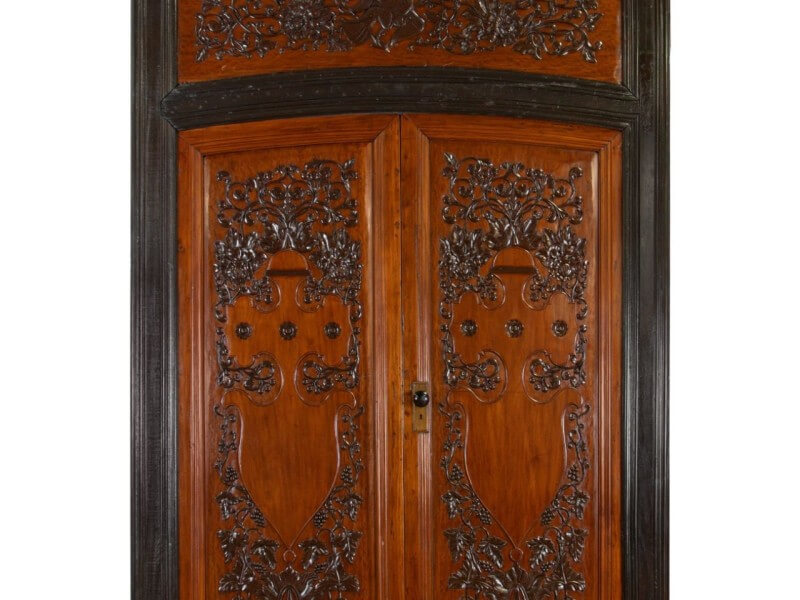  Over 10 feet tall, a 19th century Rococo style double-entry butterfly doors with chinoiserie and Philippine orchid motif, from the Suiza-Cometa ancestral house in Nagcarlan, Laguna, estimated at P500,000 - P550,000 | Contributed photo  (Click to view full image)