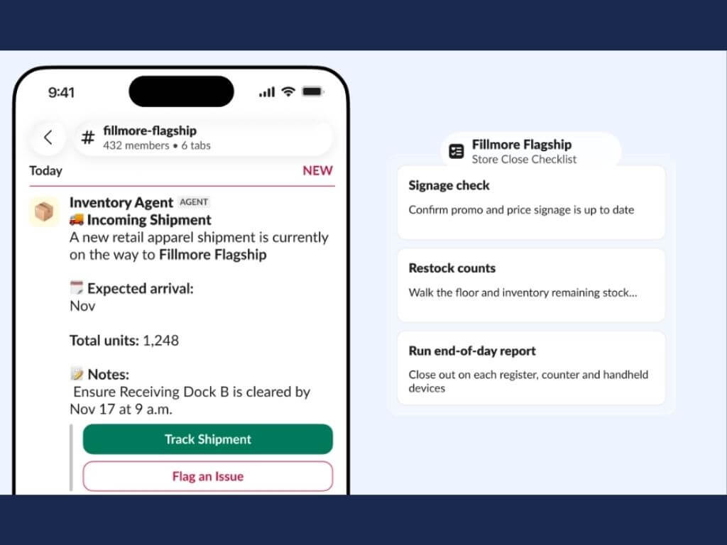 Slack Frontline, a purpose-built Slack for people who don&rsquo;t work behind a desk. Designed for retail associates, healthcare providers, factory workers, and shift leads, this lightweight mobile workspace brings collaboration, data, role-specific tools, and AI together in one clean, clutter-free place. | Contributed photo