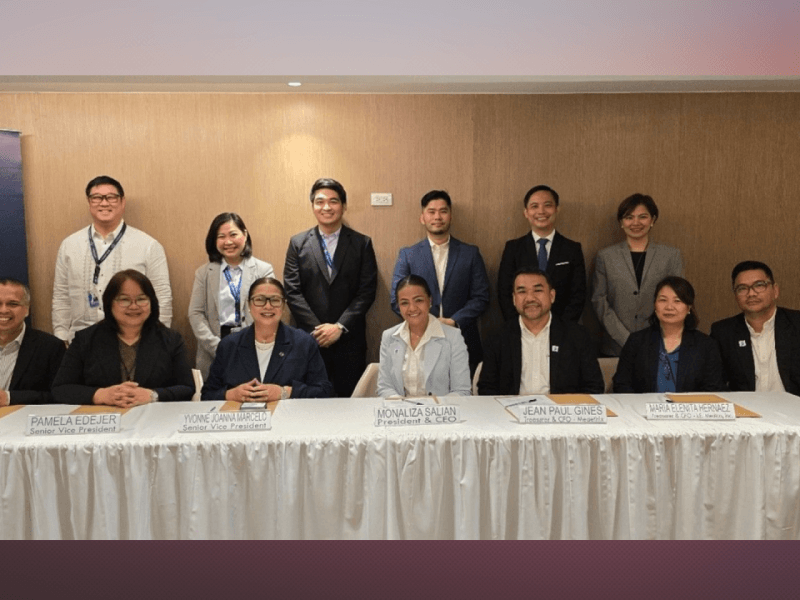 Representatives from Security Bank and AC Health subsidiaries I.E. Medica and MedEthix gather during a signing ceremony in Makati City. Seated (from left) are Security Bank asset business sales head Joey Sison, asset business group head Pamela Edejer, SVP and corporate banking group head Yvonne Joanna Marcelo, I.E. Medica and MedEthix president and CEO Monaliza Salian, MedEthix CFO and treasurer Jean Paul Gines, I.E. Medica CFO and treasurer Maria Elenita Hernaez, and AC Health VP finance Alan Tanlapco. | Contributed photo &nbsp;(Click to view full image)