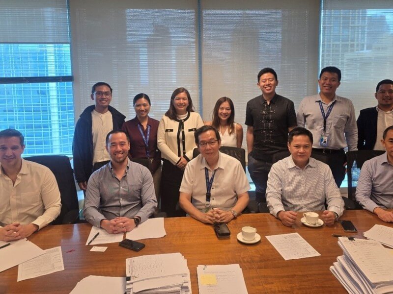 Key executives from Security Bank Capital, Security Bank, Alba Renewables, and Soleos Energy Partners attend the signing of the financing facility for the Solar Valley solar project in Isabela. Seated from left to right are Armando Arturo H. Rodriguez, managing director of Soleos Energy Partners Pte. Ltd.; Christopher Walter E. Lim, Philippines country director of Alba Renewables; Virgilio O. Chua, president and CEO of Security Bank Capital; Aris Cruz, senior VP of Security Bank Corporate Banking; and Serafin Del Rosario, First VP of Security Bank Corporate Banking. | Contributed photo ​ (Click to view ​full image)