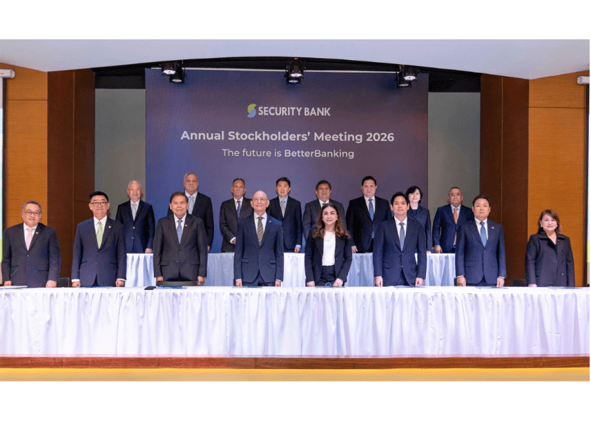 Security Bank&rsquo;s board of directors during the annual stockholders&rsquo; meeting on April 28. (back row, from left) James JK Hung, board advisor; Enrico S. Cruz, independent director; Gerard H. Brimo, independent director; Michael Chua, independent director; Atty. Jose Perpetuo M. Lotilla, independent director; Stephen G. Tan, independent director; Esther Wileen S. Go, independent director; Mark Dennis Y.C. Joven, independent director.(Front row, from left) Joel Raymond R. Ayson, corporate secretary; Victor Lee Meng Teck, president and CEO; Cirilo P. Noel, chairman; Frederick Y. Dy, chair emeritus; Diana P. Aguilar, vice chair; Daniel S. Dy, director; Hirofumi Umeno, director; and Maria Cristina A. Tingson, director | Contributed photo