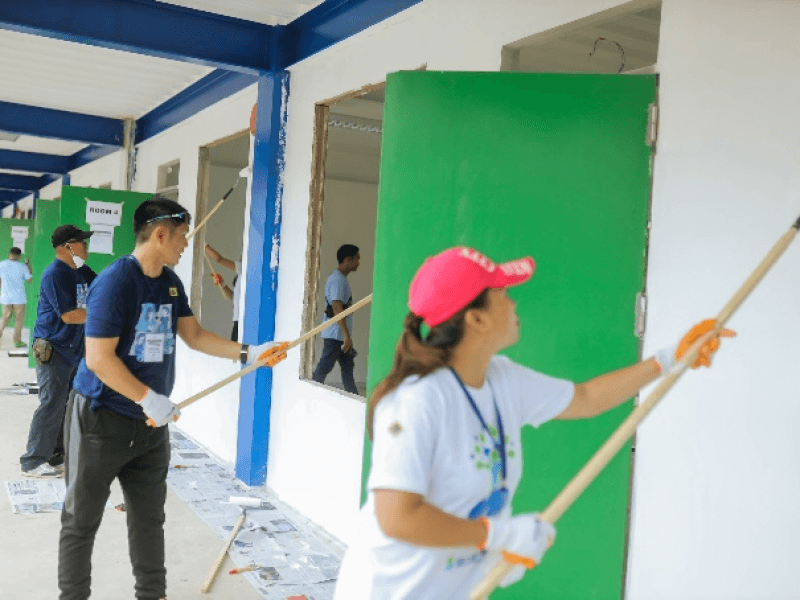 Security Bank employees helped SBFI transform its beneficiary schools by volunteering to paint 29 classrooms in Cavite, Zamboanga del Sur, and Pampanga, creating brighter learning spaces for students./Contributed phto