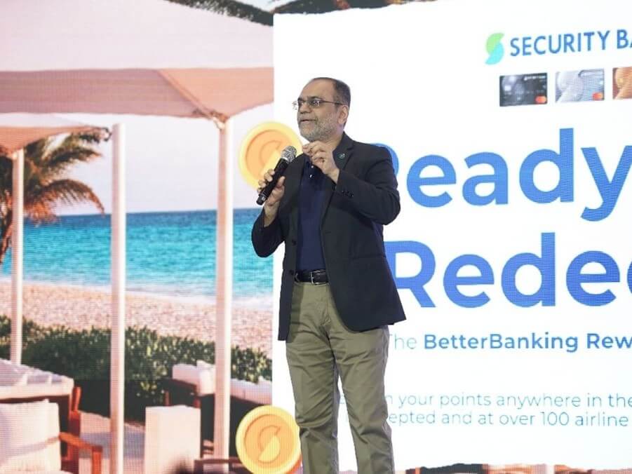 Security Bank EVP and retail banking segment head, Rahul Rasal, welcomed guests at the launch event of the bank’s new credit cards rewards and rebate platform, called BetterBanking Rewards | Contributed photo
