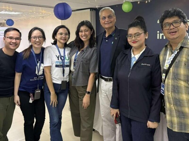 Security Bank president and CEO Sanjiv Vohra with the learning and engagement division team during the People’s Fair./ Photo from Security Bank