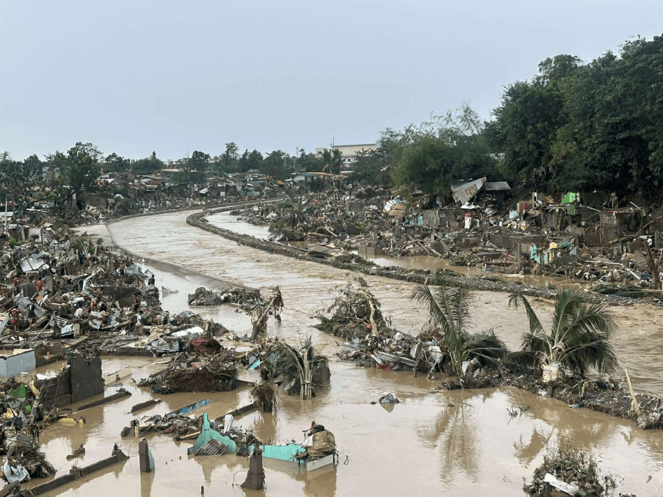 Houses near Mananga River in Talisay City, Cebu have been washed out by floods during the onslaught of typhoon “Tino.” | Contributed photo 