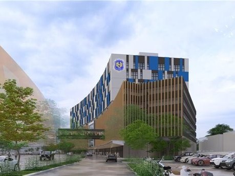 Artist’s perspective of SM Iloilo North Block with the planned National University Tower. | Contributed photo